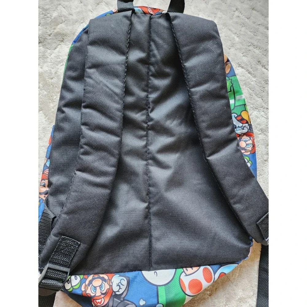 Super Mario All Over Print Youth Backpack Blue Multicolor Nintendo Kids Bag